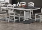 Contemporary 1pc Dining Table w 2x Leaves Antique White And Grey Finish Table Top Kitchen Dining Room