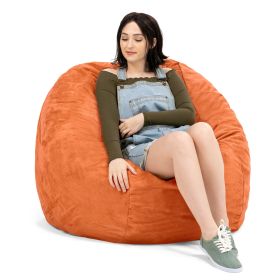 Jaxx Saxx 4 Foot Round Bean Bag w/ Removable Cover, Mandarin