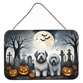 NEW Old English Sheepdog Spooky Halloween Wall or Door Hanging Prints Aluminum Metal Sign Kitchen Wall Bar Bathroom Plaque Home Decor, 8HX12W