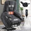 EMON'S Large Power Lift Recliner Chair with Massage and Heat for Elderly, Overstuffed Wide Recliners