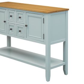 TREXM Cambridge Series Ample Storage Vintage Console Table with Four Small Drawers and Bottom Shelf for Living Rooms