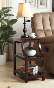 Wasaki Espresso Finish Accent Table W/USB