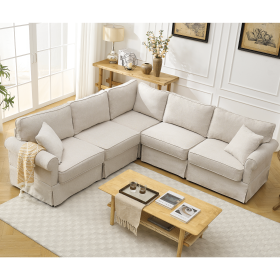 [NEW ARRIVED] [VIDEO PROVIDED] Modular Sectional Sofa Set,Convertible L Shaped Couch ,5 Seat,Reversible Sectional Sofa Couch,Upholstered,Corner Sofa