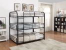 Cairo Sandy Black Finish Triple Full Bunk Bed