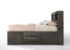 Ireland Gray Oak Finish Queen Bed W/Storage