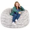 Jaxx Metro Sac 5 Foot Bean Bag Chair - Luxe Fur, Silver Fox