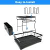 Kitchen counter large utensil drying rack, detachable large capacity utensil drying rack with utensil rack