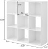 Storage Shelf, Bookshelves, 11 Inch 9 Cube Storage Shelf 3 x 3 Wooden Bookshelves Display Bookshelves for Home, Office, Bedroom, Living Room (White)