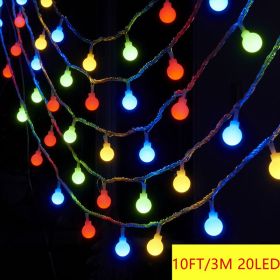 1pc Circular String Lights; Battery Powered; 20ft 40 LEDs; Twinkle Lights With Indoor/Outdoor Waterproof Ball-shape String Lights For Bedroom (Items: 3M 20LED, Color: Multicolor)