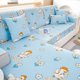 Summer latex ice silk sofa cover, all inclusive, universal cover, cat proof and scratch resistant sofa cover, universal cool mat, seat cushion (Color: Cute and Fun Duckling, size: 80*150)