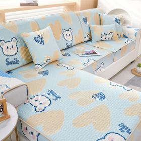 Summer latex ice silk sofa cover, all inclusive, universal cover, cat proof and scratch resistant sofa cover, universal cool mat, seat cushion (Color: Smiling Bear, size: 60*180)