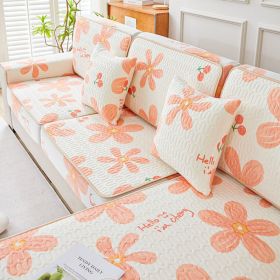 Summer latex ice silk sofa cover, all inclusive, universal cover, cat proof and scratch resistant sofa cover, universal cool mat, seat cushion (Color: Amidst the blooming flowers, size: 80*80)