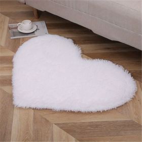 1pc, Plush Heart Shape Rug for Valentine's Day, Wedding Anniversary, and Home Decor - Soft PV Velvet Carpet for Living Room, Bedroom, and Bathroom (Color: Pure White, size: 27.56*31.5inch)