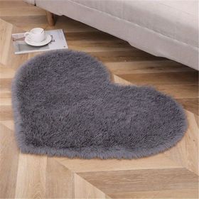 1pc, Plush Heart Shape Rug for Valentine's Day, Wedding Anniversary, and Home Decor - Soft PV Velvet Carpet for Living Room, Bedroom, and Bathroom (Color: Grey, size: 27.56*31.5inch)