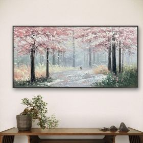 Hand Painted Oil Painting Blooming Colorful Tree On Canvas Abstract Plant Floral oil Painting Tree Landscape Bohemian Style Wall Deco Large Wall Art H (size: 90x120cm, Style: 01)