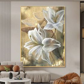 Hand Painted Oil Paintings Hand Painted High quality Flowers Contemporary Modern Rolled Canvas Living Room Hallway Luxurious Decorative Painting (size: 90x120cm, Style: 01)