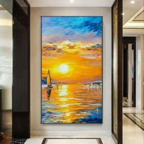 Handmade Oil Painting Modern Oil Painting On Canvas Abstract Oil Painting Hand Painted Large Wall Art For Living Room Hallway Bedroom Luxurious Decora (size: 70x140cm, Style: 01)