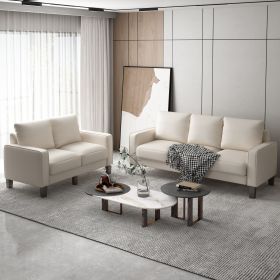 Modern Living Room Furniture Sofa in Fabric 2+3 Seat (Color: Beige)