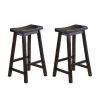 29-inch Bar Height Stools Set of 2pc Saddle Seat Solid Wood Casual Dining Home Furniture