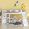 Stairway Twin Size Loft Bed with Two Drawers and Slide