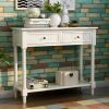 Daisy Series Console Table Traditional Design with Two Drawers and Bottom Shelf