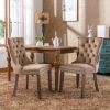 Modern High-end Tufted Solid Wood Contemporary Velvet Upholstered Dining Chair with Wood Legs Nailhead Trim 2-Pcs Set