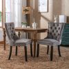 Modern High-end Tufted Solid Wood Contemporary Velvet Upholstered Dining Chair with Wood Legs Nailhead Trim 2-Pcs Set