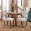 Modern High-end Tufted Solid Wood Contemporary Velvet Upholstered Dining Chair with Wood Legs Nailhead Trim 2-Pcs Set