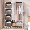 Portable simple wardrobe with 4-tier