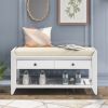 Shoe Rack with Cushioned Seat and Drawers,Multipurpose Entryway Storage Bench