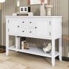 Cambridge Series Ample Storage Vintage Console Table with Four Small Drawers and Bottom Shelf for Living Rooms,Entrances and Kitchens