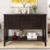 Cambridge Series Ample Storage Vintage Console Table with Four Small Drawers and Bottom Shelf for Living Rooms,Entrances and Kitchens