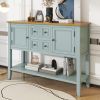 Cambridge Series Ample Storage Vintage Console Table with Four Small Drawers and Bottom Shelf for Living Rooms,Entrances and Kitchens