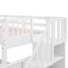 Stairway Twin-Over-Full Bunk Bed with Storage and Guard Rail for Bedroom