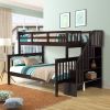 Stairway Twin-Over-Full Bunk Bed with Storage and Guard Rail for Bedroom