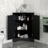 Triangle Bathroom Storage Cabinet with Adjustable Shelves, Freestanding Floor Cabinet for Home Kitchen