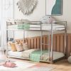 Twin over Twin Metal Bunk Bed;  Low Bunk Bed with Ladder