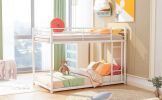 Twin over Twin Metal Bunk Bed;  Low Bunk Bed with Ladder