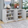 Sideboard with 4 Doors Large Storage Space Buffet Cabinet with Adjustable Shelves and Silver Handles for Kitchen,Dining Room,Living Room