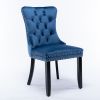 Modern High-end Tufted Solid Wood Contemporary Velvet Upholstered Dining Chair with Wood Legs Nailhead Trim 2-Pcs Set