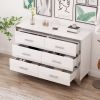 Elegant High Gloss Dresser with Metal Handle,Mirrored Storage Cabinet with 6 Drawers for Bedroom,Living Room