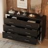 Elegant High Gloss Dresser with Metal Handle,Mirrored Storage Cabinet with 6 Drawers for Bedroom,Living Room