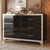 Elegant High Gloss Dresser with Metal Handle,Mirrored Storage Cabinet with 6 Drawers for Bedroom,Living Room