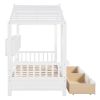 Wooden Twin Size House Bed with 2 Drawers,Kids Bed with Storage Shelf