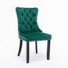 Modern High-end Tufted Solid Wood Contemporary Velvet Upholstered Dining Chair with Wood Legs Nailhead Trim 2-Pcs Set