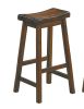 29-inch Bar Height Stools Set of 2pc Saddle Seat Solid Wood Casual Dining Home Furniture