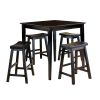 29-inch Bar Height Stools Set of 2pc Saddle Seat Solid Wood Casual Dining Home Furniture