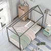 Twin Size Wooden House Bed, White